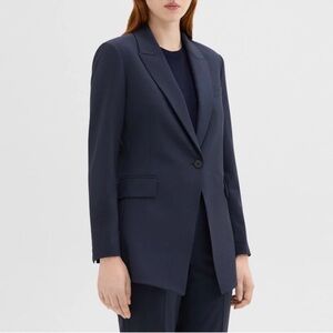 Theory etiennette nocturne navy traceable wool size 0 New